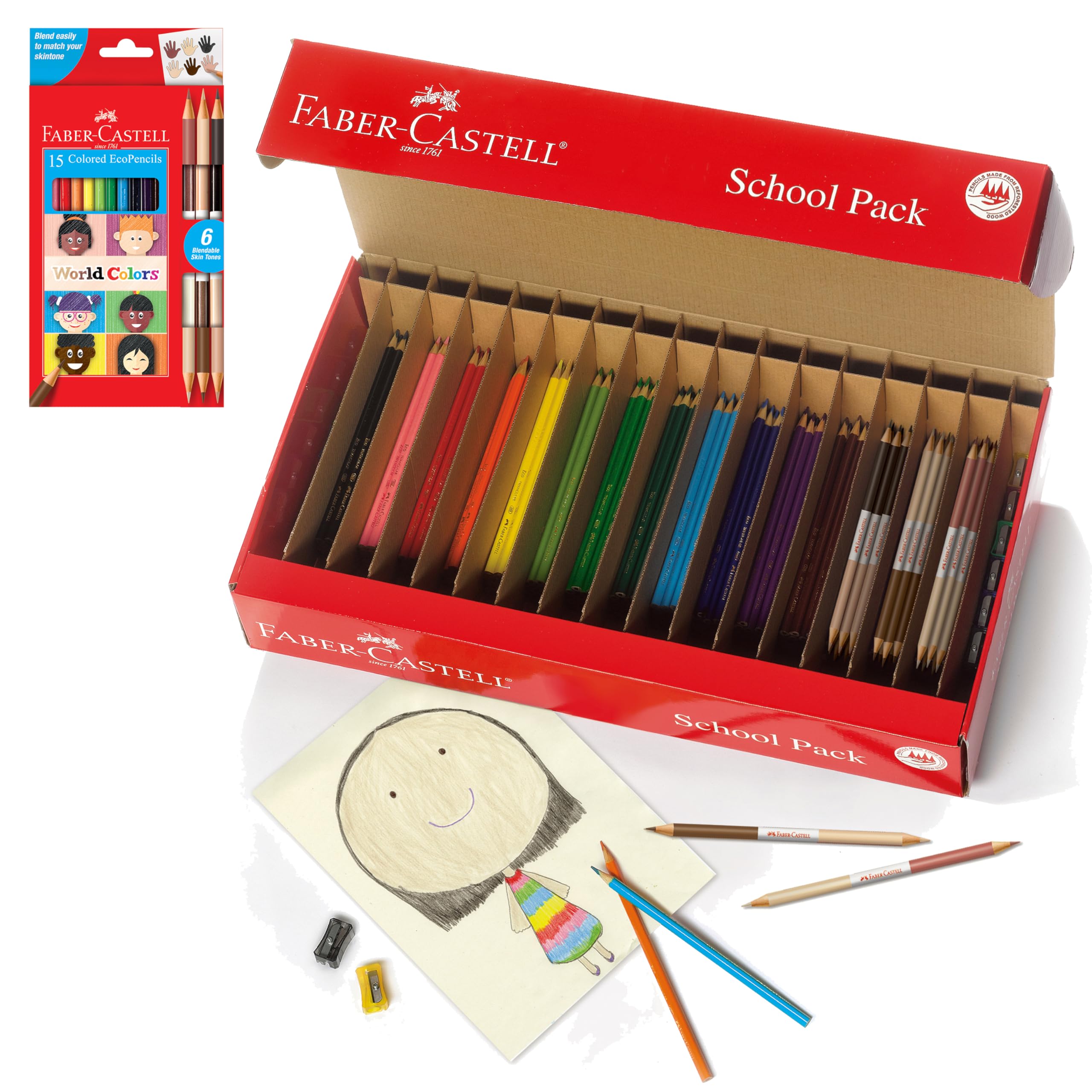 Amazon.com: Faber-Castell World Colors Colored Pencil School Pack